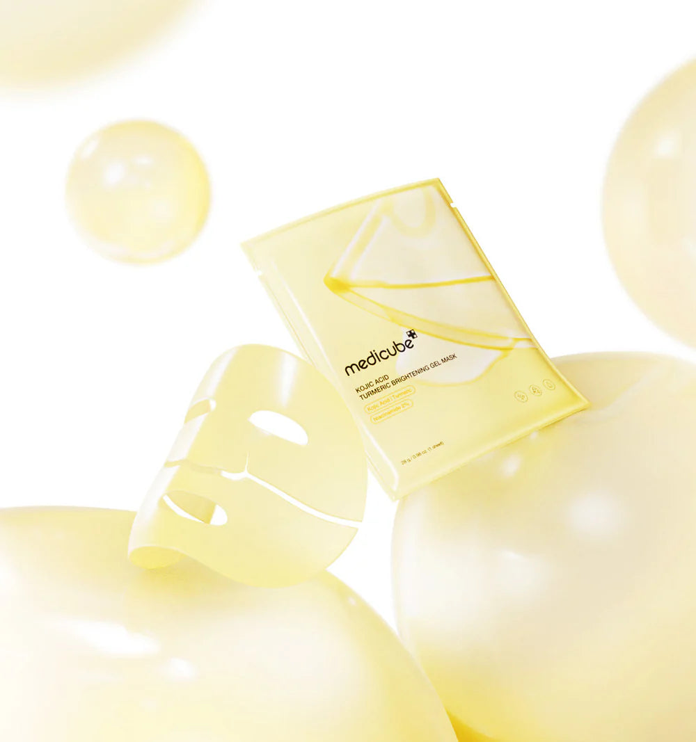 MEDICUBE Kojic Acid Turmeric Brightening Gel Mask hidrogelinė veido kaukė