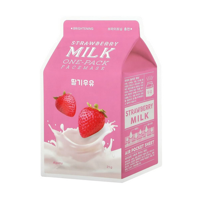 APIEU Milk One Pack Strawberry lakštinė veido kaukė