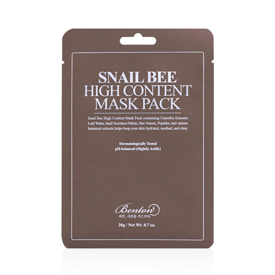 BENTON Snail Bee High Content Mask veido kaukė su bičių nuodais ir sraigių sekretu