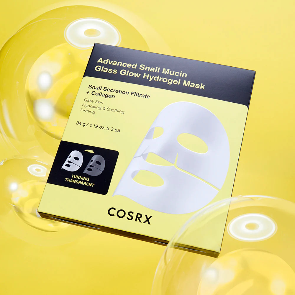 COSRX Advanced Snail Mucin Glass Glow Hydrogel Mask hidrogelinė veido kaukė