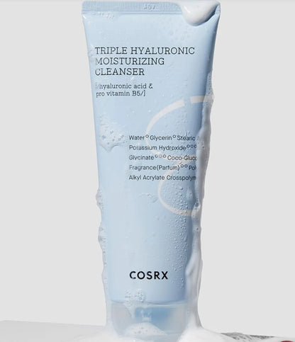 COSRX Hydrium Triple Hyaluronic Moisture Cleanser drėkinantis prausiklis