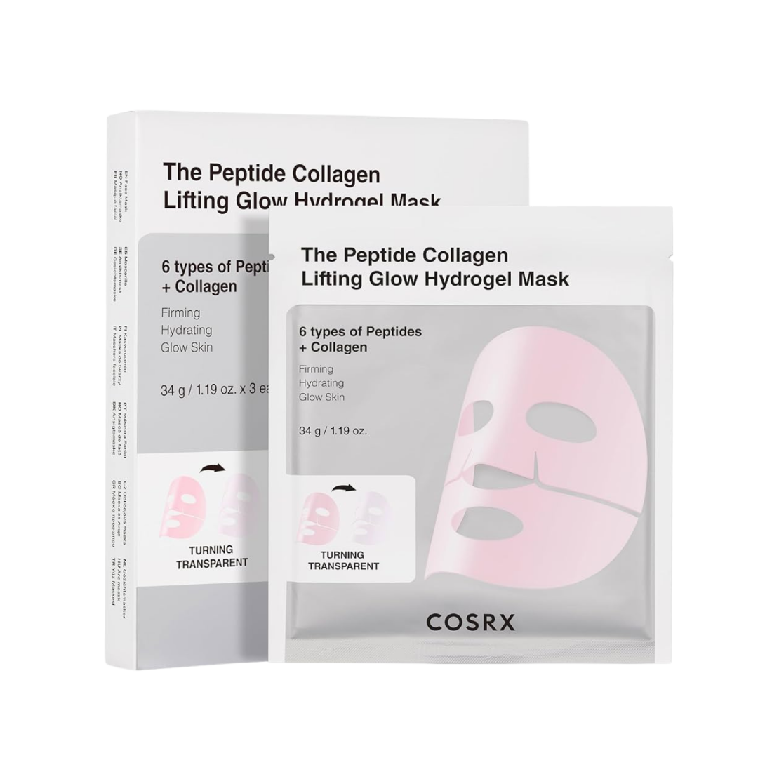 COSRX Peptide Collagen Glow Hydrogel Mask hidrogelinė veido kaukė