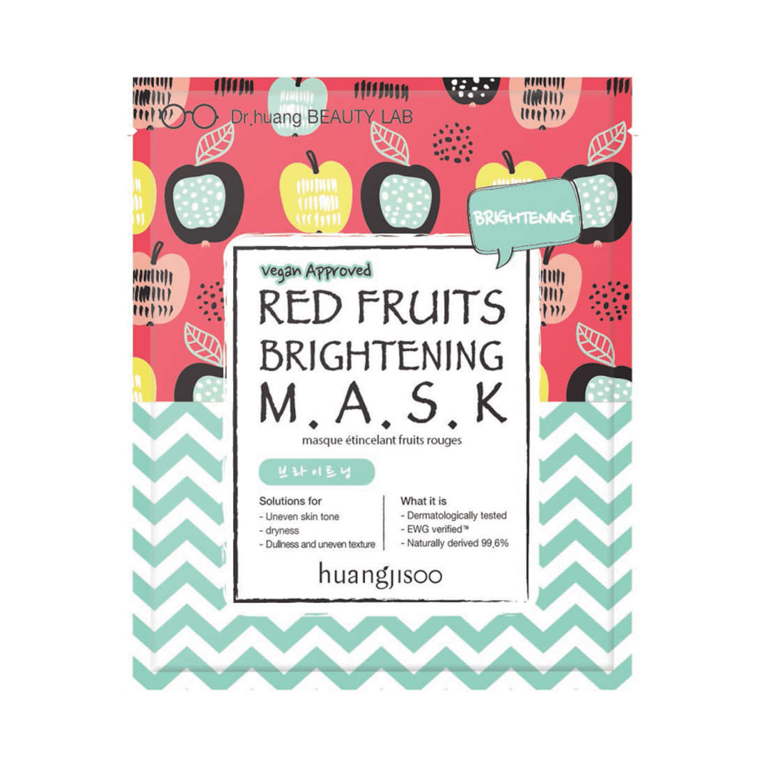 Huangjisoo Mask Red Fruits Brightening skaistinamoji veido kaukė