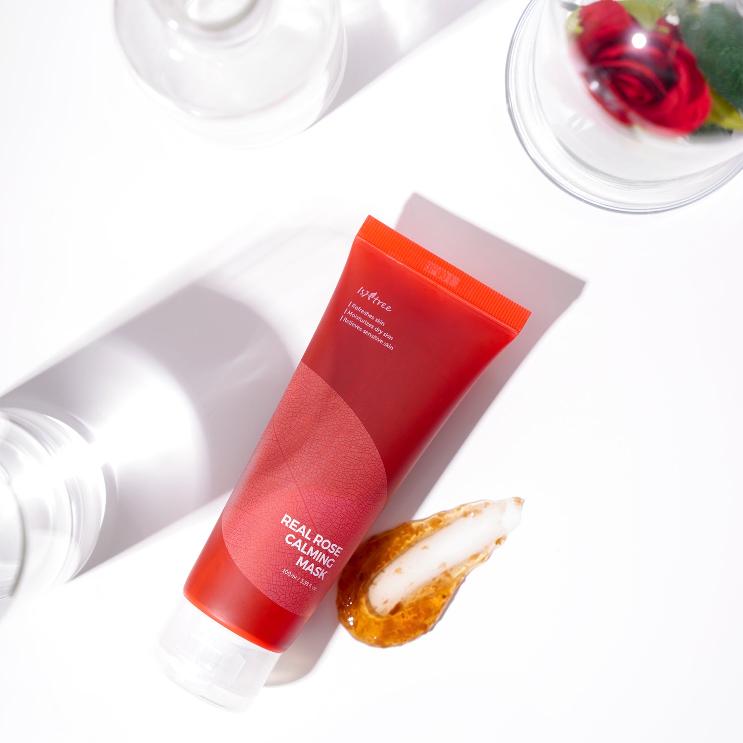 Isntree Real Rose Calming Mask veido kaukė