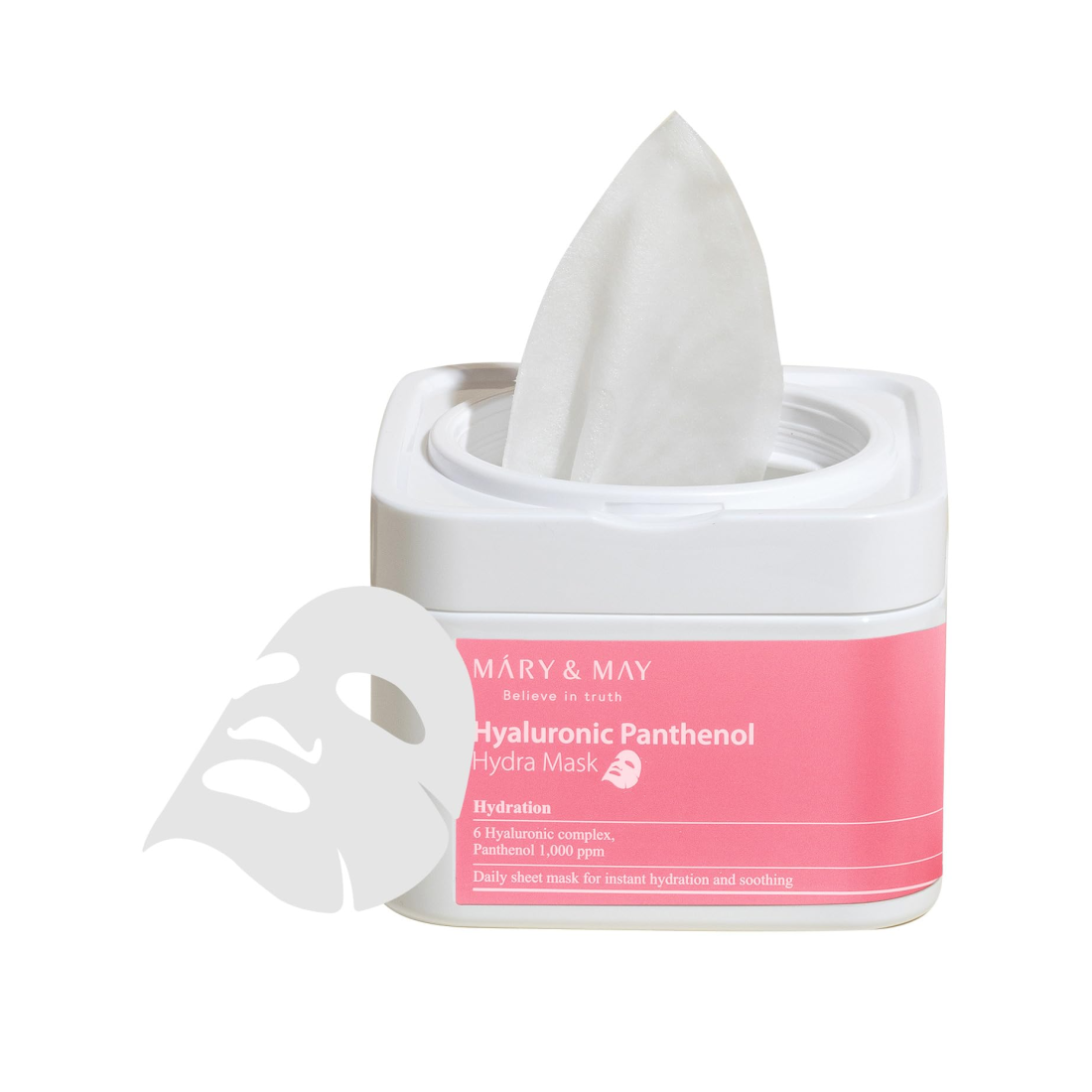 MARY&amp;MAY Hyaluronic Panthenol Hydra Mask 30pc lakštinės veido kaukės