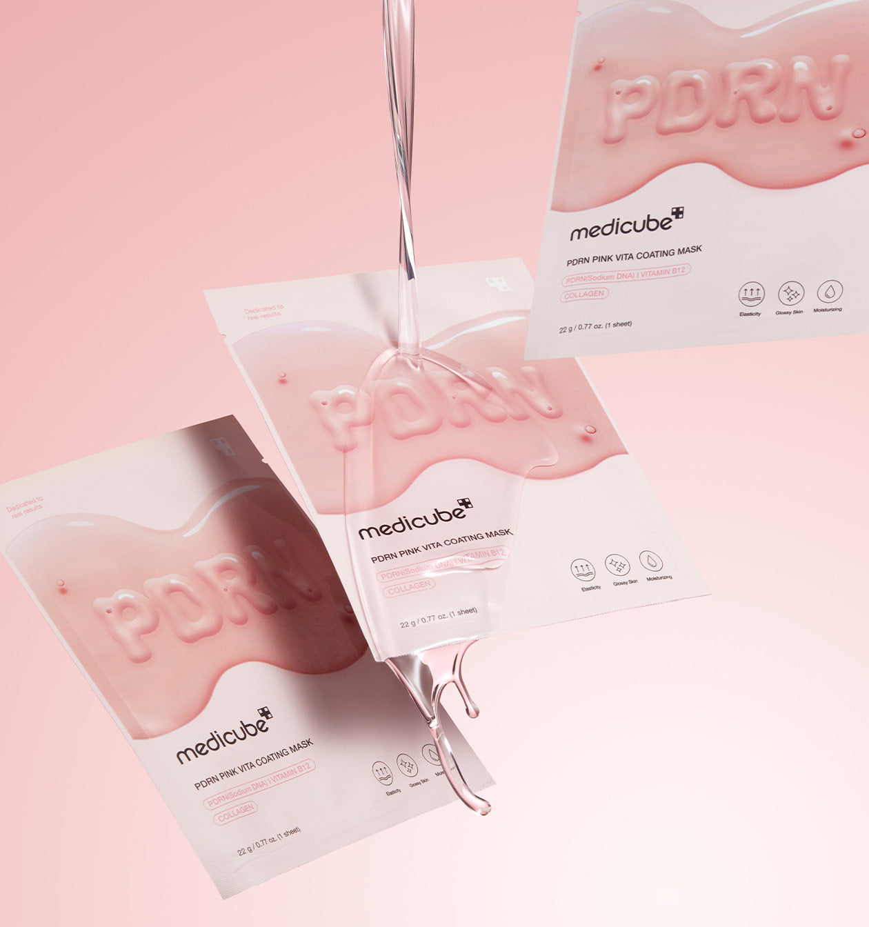 MEDICUBE PDRN Pink Vita Coating Mask lakštinė veido kaukė