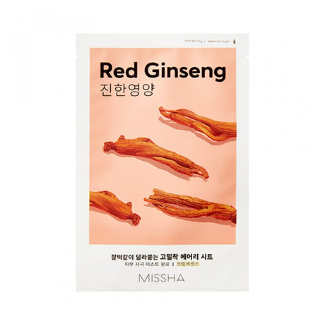 MISSHA Airy Fit Sheet Mask Red Ginseng lakštinė veido kaukė su ženšeniu