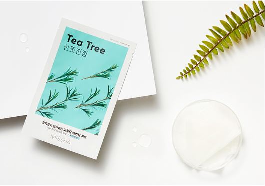 MISSHA Airy Fit Sheet Mask Tea Tree lakštinė veido kaukė su arbatmedžiu