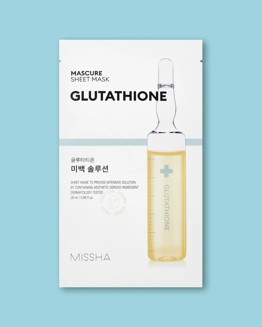 MISSHA Mascure Whitening Glutathione Sheet Mask veido kaukė su glutationu