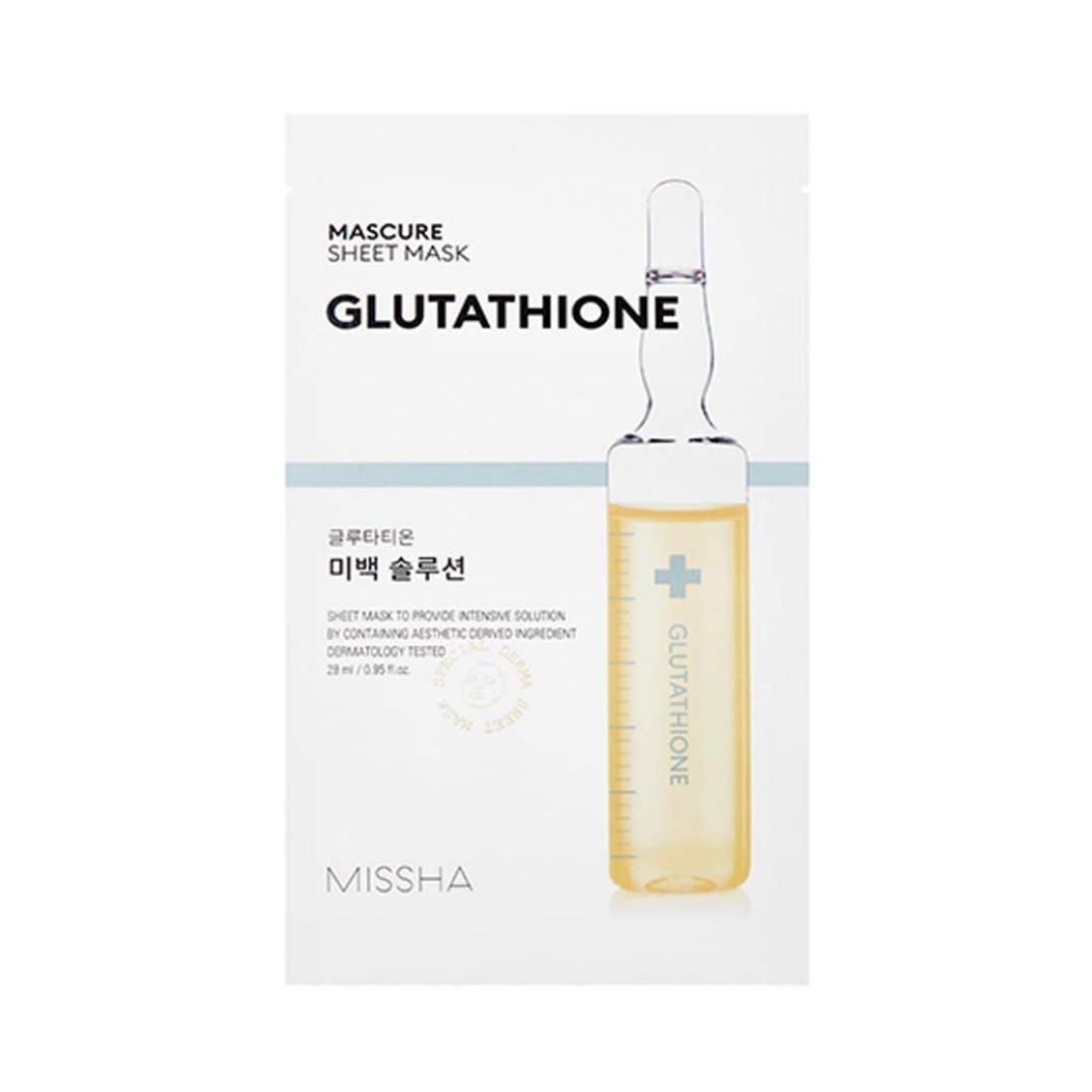 MISSHA Mascure Whitening Glutathione Sheet Mask veido kaukė su glutationu