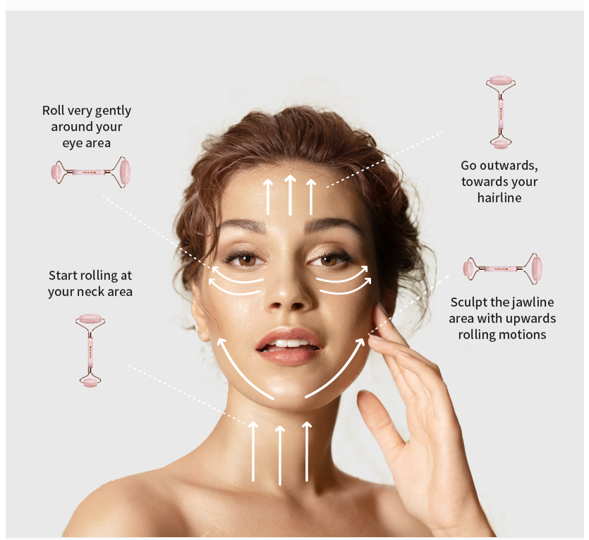 MIZON Facial Massage Roller And Gua-Sha Set veido masažuoklių rinkinys