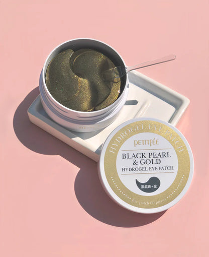 PETITFEE Black Pearl &amp; Gold Hydrogel Eye Patch paakių pagalvėlės