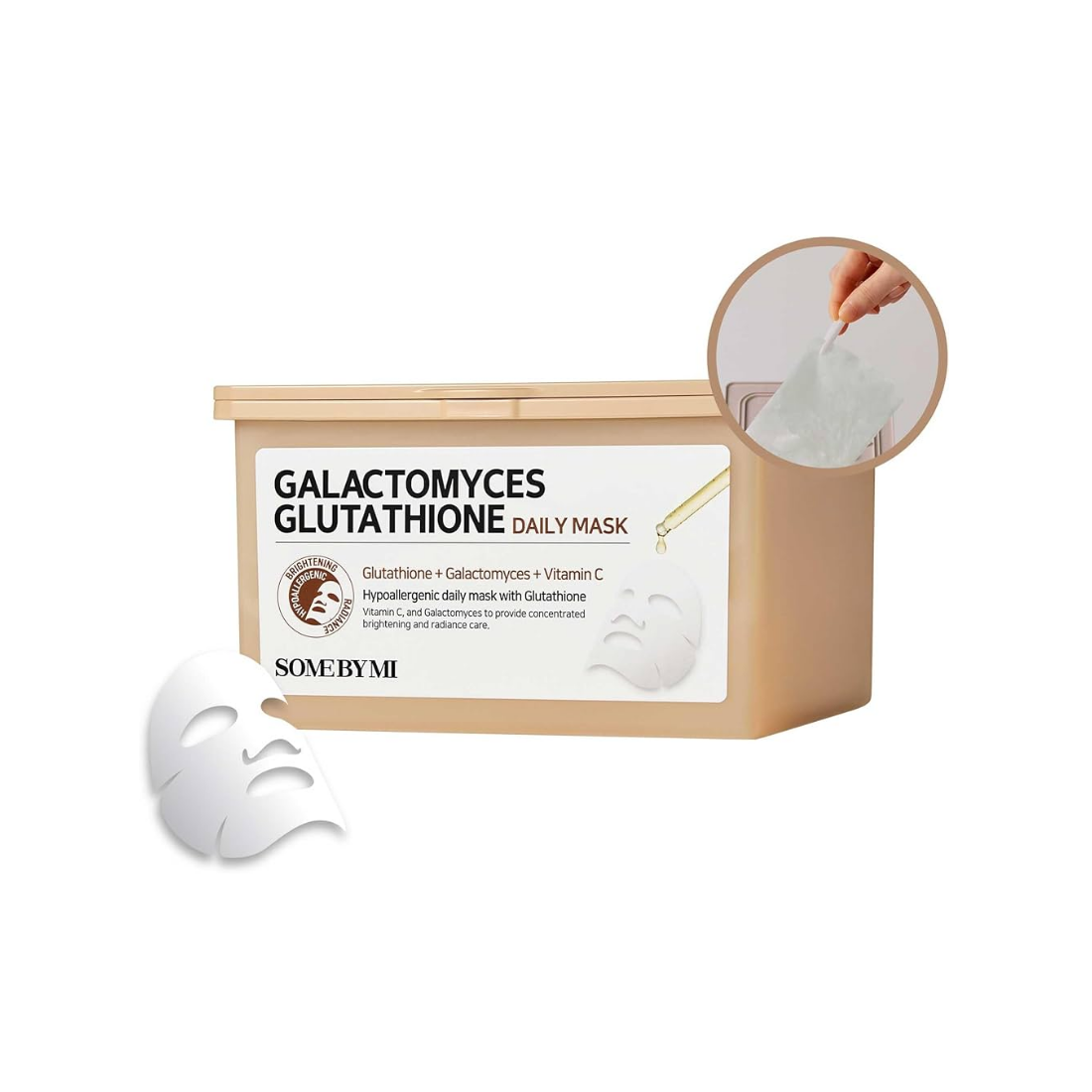 SOME BY MI Galactomyces Glutathione Daily Mask 30pc veido kaukės