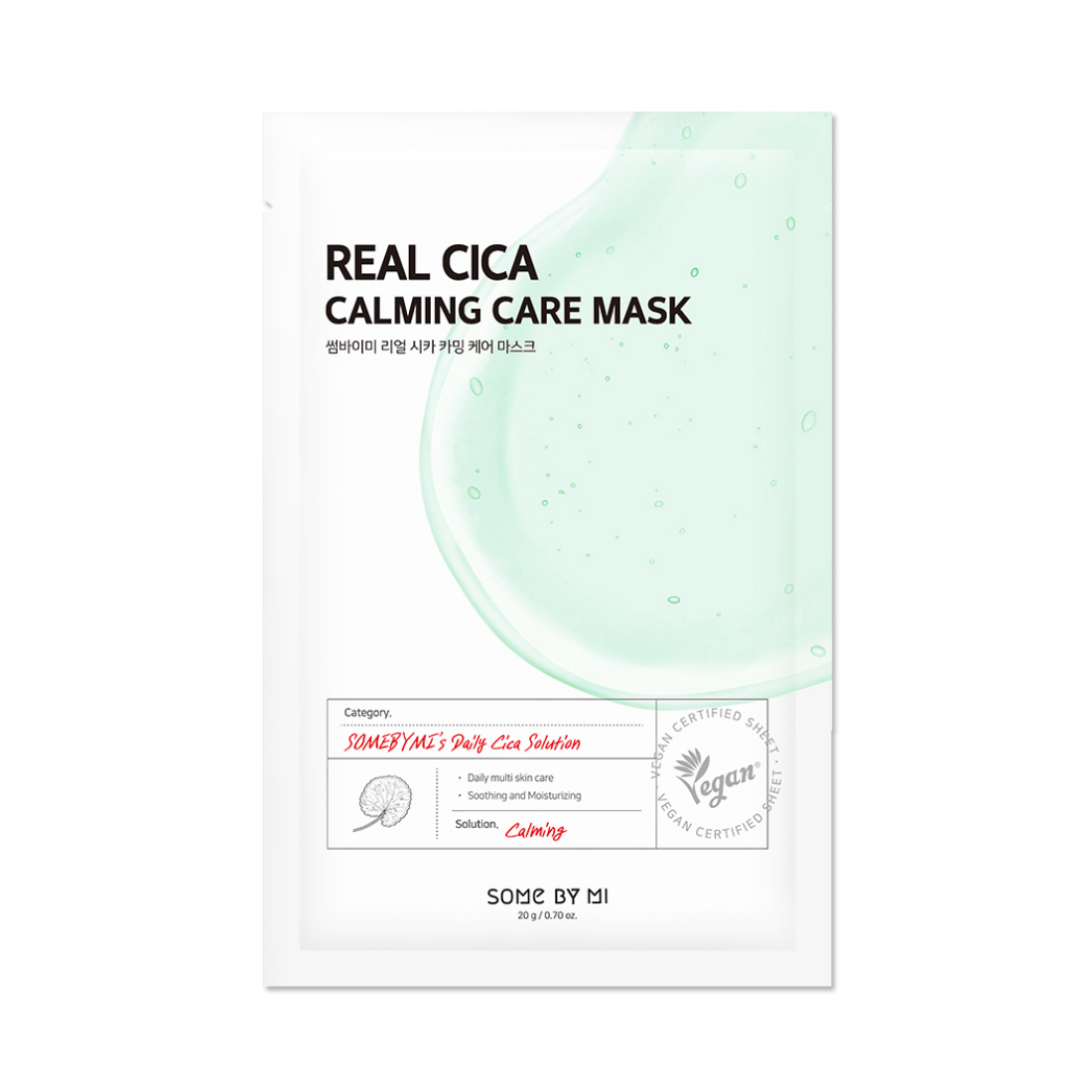 SOME BY MI Real Cica Calming Care Mask lakštinė veido kaukė