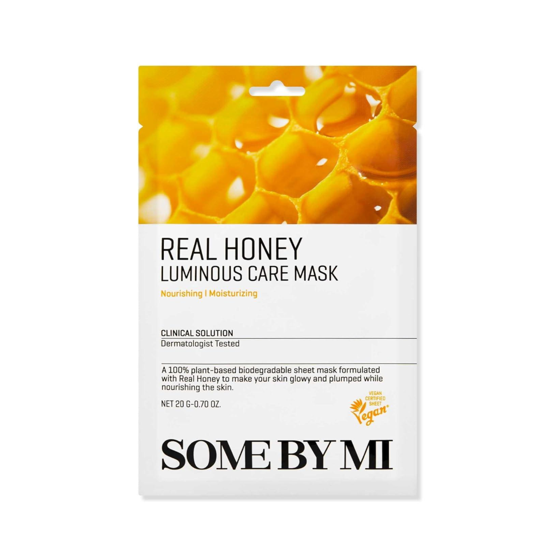 SOME BY MI Real Honey Luminous Care Mask lakštinė kaukė