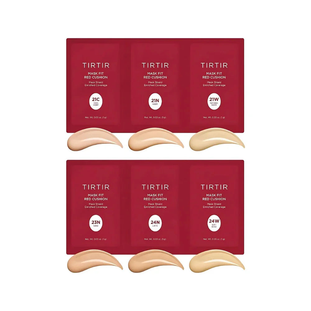 TIRTIR Mask Fit Red Cushion Foundation 6 Colors Kit mėginėlių rinkinys Nr. 2