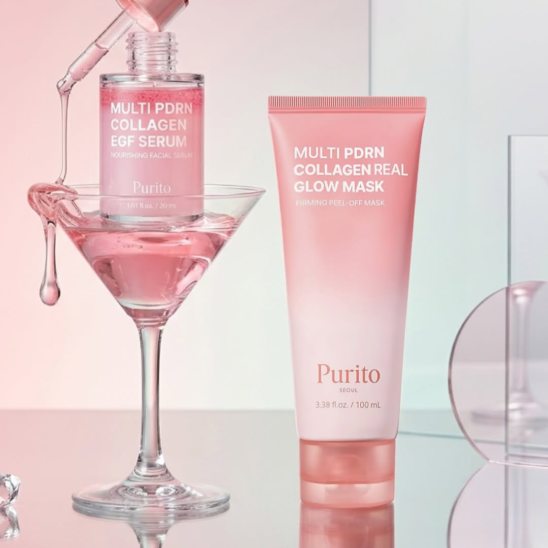 PURITO SEOUL Multi PDRN Collagen Real Glow Mask veido kaukė