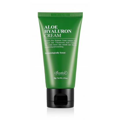 BENTON Aloe Hyaluron Cream drėkinamais veido kremas su hialuronu ir alaviju