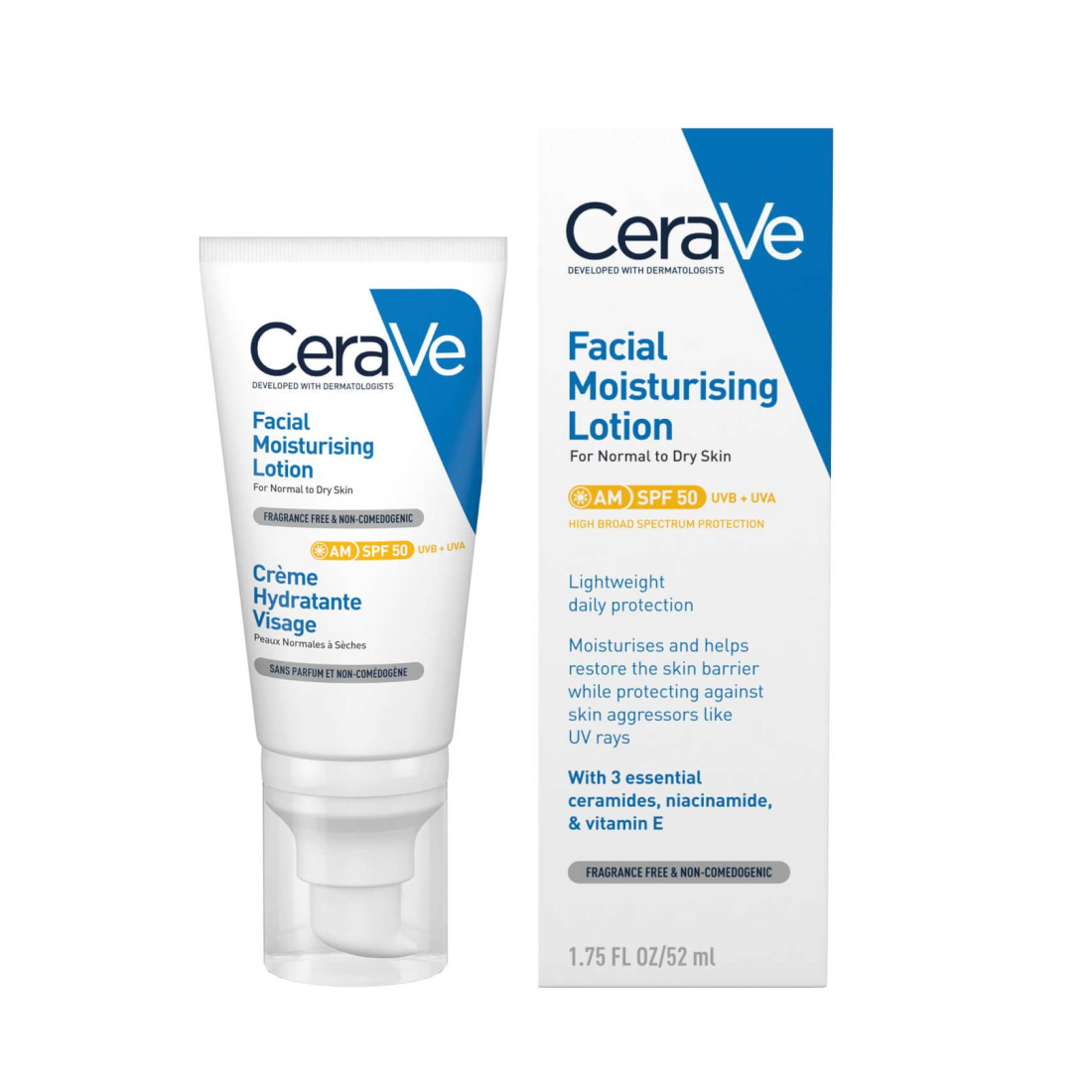 CeraVe Facial Moisturising Lotion SPF50 veido kremas