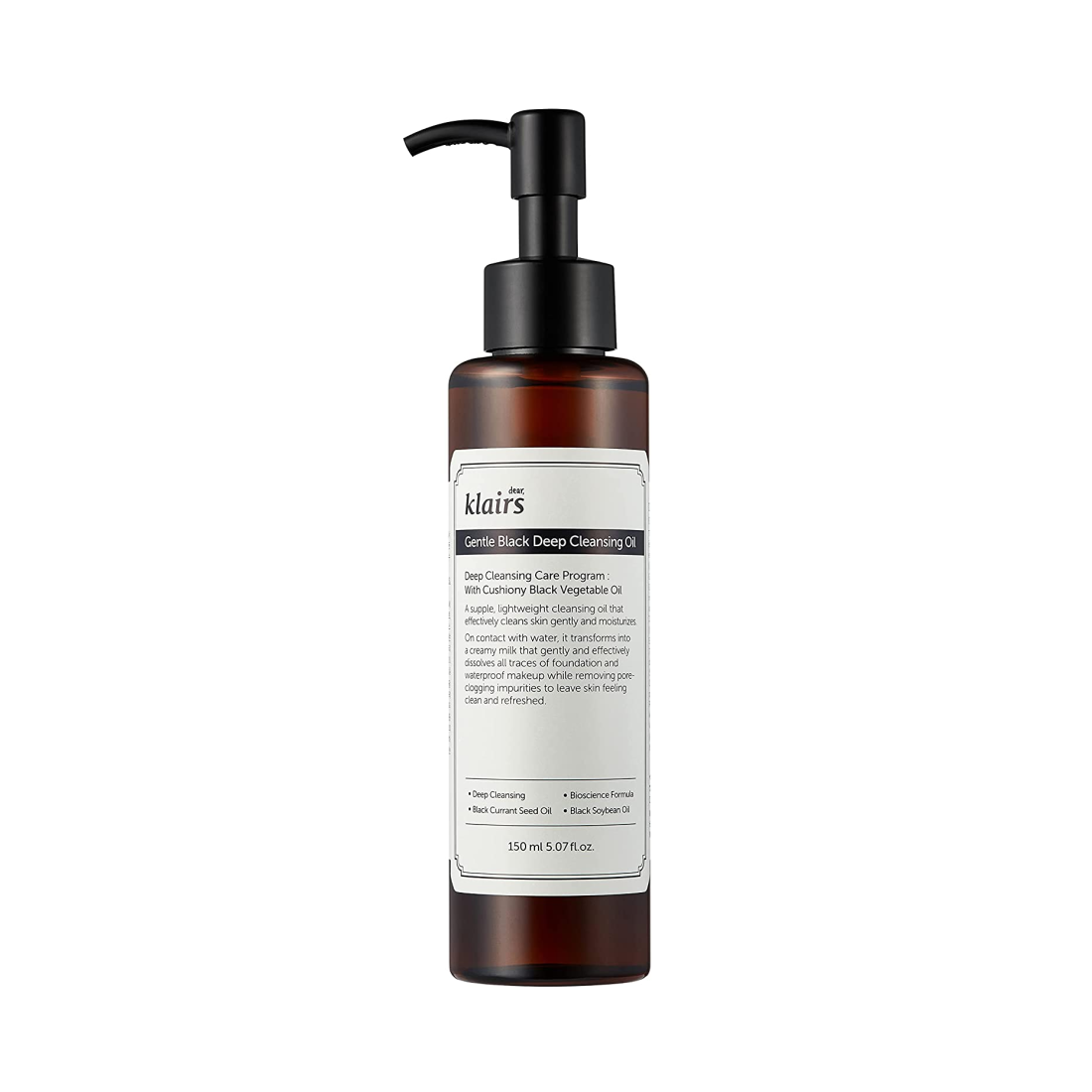 Klairs Gentle Black Deep Cleansing Oil valomasis veido aliejus