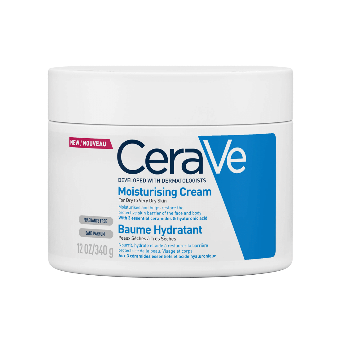 CeraVe veido ir kūno kremas Moisturizing Cream 340g