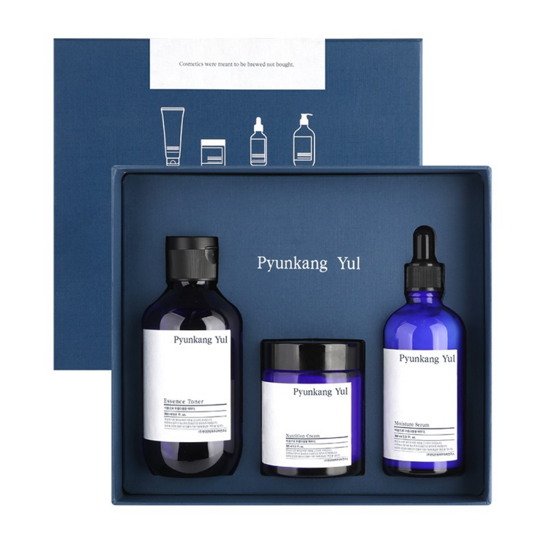 Pyunkang Yul Skin SET (Essence toner + Moisture serum + Nutrition Cream) drėkinamasis rinkinys veido odai